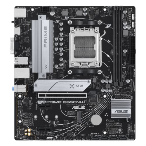 Asus PRIME B650M-K, AMD B650, AM5, Micro ATX, 2 DDR5, VGA, HDMI, 2.5G LAN, PCIe4, 2x M.2-0