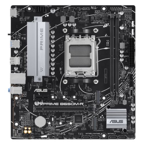 Asus PRIME B650M-R, AMD B650, AM5, Micro ATX, 2 DDR5, HDMI, 2.5G LAN, PCIe4, 2x M.2-0