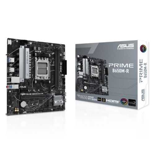 Asus PRIME B650M-R, AMD B650, AM5, Micro ATX, 2 DDR5, HDMI, 2.5G LAN, PCIe4, 2x M.2-4