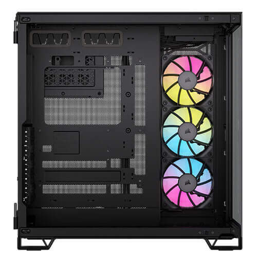 Corsair 6500X RGB iCUE Link Dual Chamber Gaming Case w/ Glass Side & Front, ATX, 3x RGB Fans, Mesh Panels, USB-C, Asus BTF Compatible, Black-4
