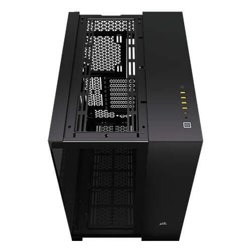 Corsair 6500X RGB iCUE Link Dual Chamber Gaming Case w/ Glass Side & Front, ATX, 3x RGB Fans, Mesh Panels, USB-C, Asus BTF Compatible, Black-5
