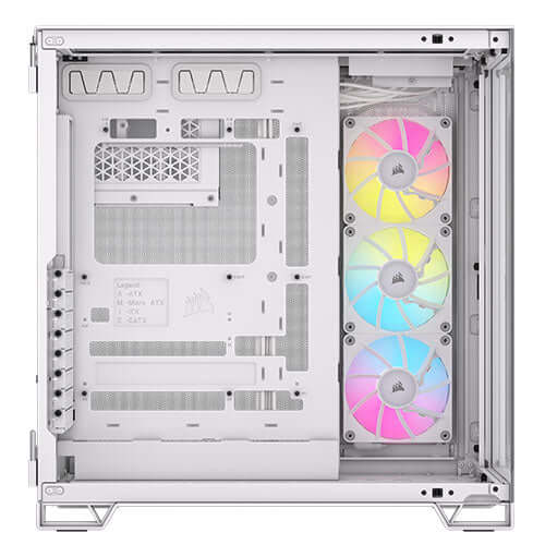 Corsair 6500X RGB iCUE Link Dual Chamber Gaming Case w/ Glass Side & Front, ATX, 3x RGB Fans, Mesh Panels, USB-C, Asus BTF Compatible, White-4
