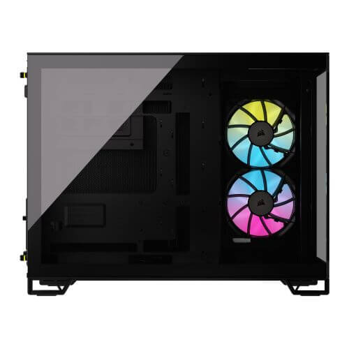 Corsair 2500X RGB Dual Chamber Gaming Case w/ Glass Side & Front, Micro ATX, 2x RGB Fans, Mesh Panels, USB-C, Asus BTF Compatible, Black-1