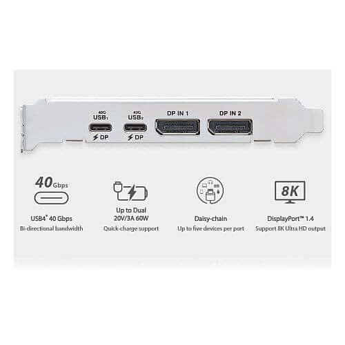 Asus USB4 PCIe Gen4 Expansion Card, Dual USB4 Type-C, DisplayPort 1.4, PCIe 4.0 x4 interface-1