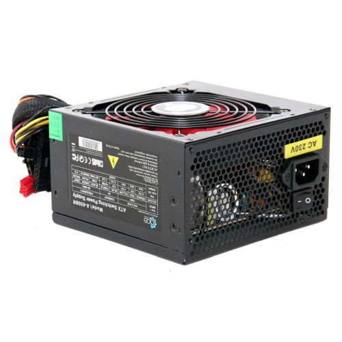 Ace 650W PSU, ATX 12V, Active PFC, 4 x SATA, PCIe, 120mm Silent Red Fan, Black Casing-0