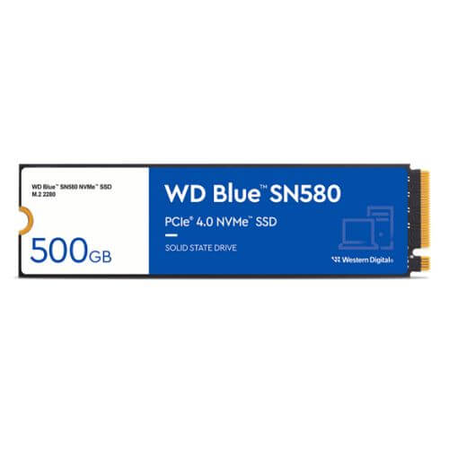WD 500GB Blue SN580 M.2 NVMe Gen4 SSD, M.2 2280, PCIe4, TLC NAND, R/W 4000/3600 MB/s, 450K/750K IOPS-1