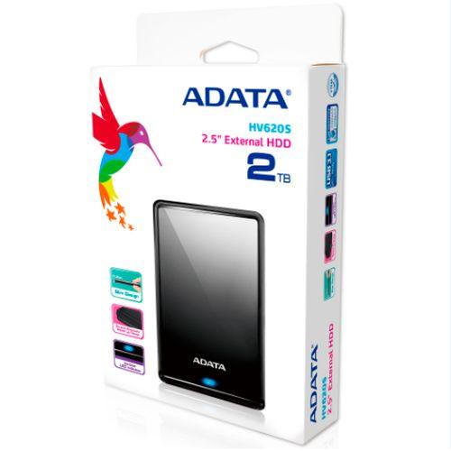 ADATA 2TB HV620S Slim External Hard Drive, 2.5", USB 3.2, 11.5mm Thick, Black - X-Case.co.uk Ltd