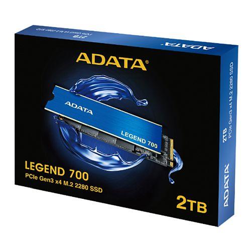 ADATA 2TB Legend 700 M.2 NVMe SSD, M.2 2280, PCIe Gen3, 3D NAND, R/W 2000/1600 MB/s, Heatsink - X-Case.co.uk Ltd
