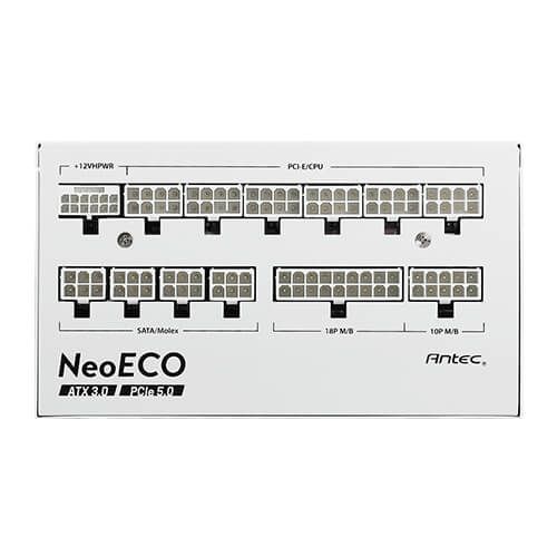 Antec 1000W NeoECO NE1000GM PSU, Fully Modular, FDM Fan, 80+ Gold, ATX 3.0, PCIe 5.0, Zero RPM Manager, Compact Design, White - X-Case.co.uk Ltd