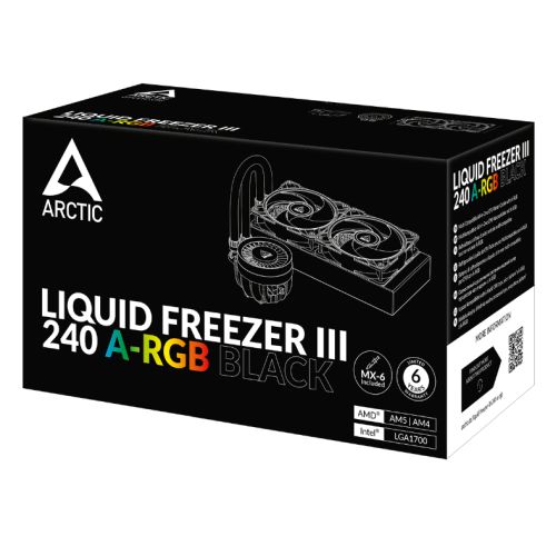 Arctic Liquid Freezer III A-RGB 240mm Liquid CPU Cooler, P12 PWM PST ARGB Fans & ARGB PWM Controlled Pump, Black - X-Case