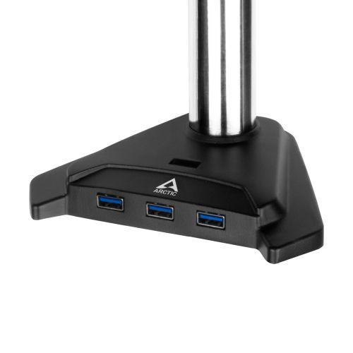 Arctic Z2-3D Gen 3 Dual Monitor Arm with 4-Port USB 3.2 Hub, Gas Spring, up to 34" Monitors, 180° Swivel, 360° Rotation - X-Case.co.uk Ltd