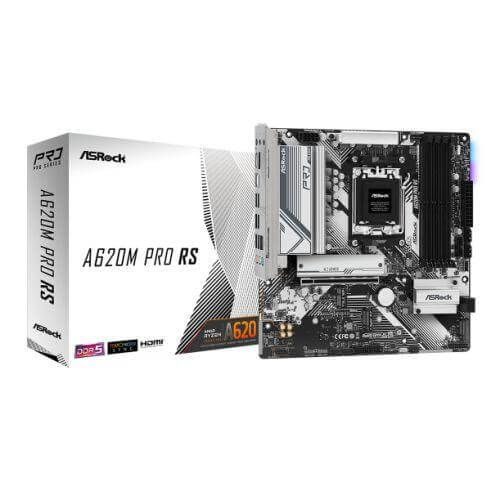 Asrock A620M PRO RS, AMD A620, AM5, Micro ATX, 4 DDR5, HDMI, DP, GB LAN, PCIe4, RGB, 3x M.2 - X-Case.co.uk Ltd
