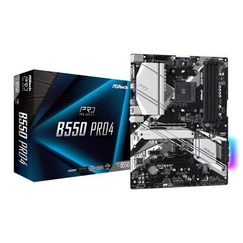 Asrock B550 PRO4, AMD B550, AM4, ATX, 4 DDR4, VGA, HDMI, XFire, PCIe4, RGB Lighting, M.2 - X-Case.co.uk Ltd