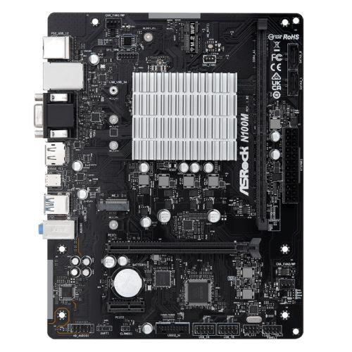 Asrock N100M, Integrated Intel Quad-Core N100, Micro ATX, 1 DDR4, VGA, HDMI, DP, 1x M.2 - X-Case.co.uk Ltd