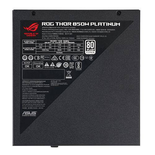 Asus 850W ROG Thor Platinum II PSU, Double Ball Bearing Fan, Fully Modular, 80+ Platinum, RGB Lighting, OLED Display, PCIe 5.0, Lambda A++ - X-Case.co.uk Ltd