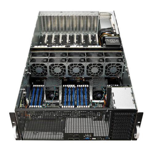 Asus (ESC8000 G4/10G) 4U High-Density GPU Barebone Server, Intel C621, Dual Socket 3647, Supports 8 GPUs, Dual 10G LAN, 8 Bay Hot-Swap, 2+1 1600W Platinum PSU - X-Case.co.uk Ltd