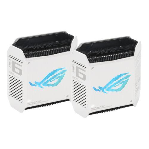 Asus (GT6 2-Pack White) ROG Rapture AX10000 Tri-Band Gaming Mesh Wi-Fi 6 System, 2.5G LAN, AiMesh, RangeBoost Plus, AiProtection Pro, RGB - X-Case.co.uk Ltd