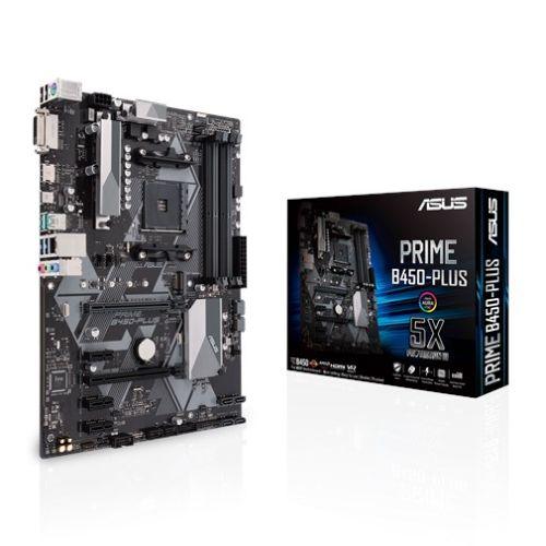 Asus PRIME B450-PLUS, AMD B450, AM4, ATX, 4 DDR4, XFire, DVI, HDMI, RGB Header, M.2 - X-Case.co.uk Ltd