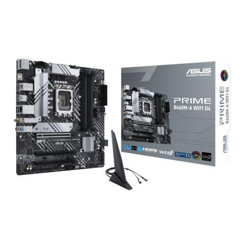 Asus PRIME B660M-A WIFI D4, Intel B660, 1700, Micro ATX, 4 DDR4, 2 HDMI, DP, Wi-Fi, PCIe4, 2x M.2 - X-Case.co.uk Ltd