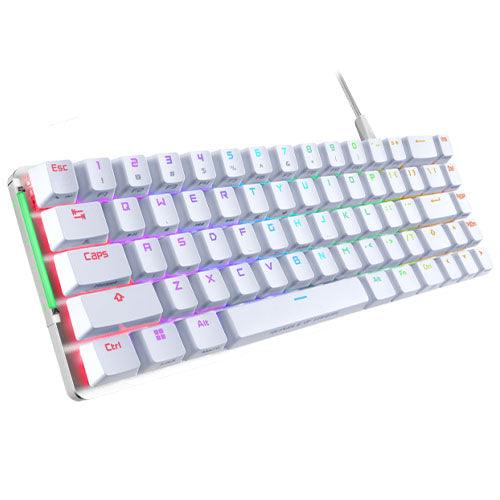 Asus ROG FALCHION ACE Compact 65% Mechanical RGB Gaming Keyboard, Wired (Dual USB-C), ROG NX Red Switches, Per-key RGB Lighting, Touch Panel, White Edition - X-Case.co.uk Ltd