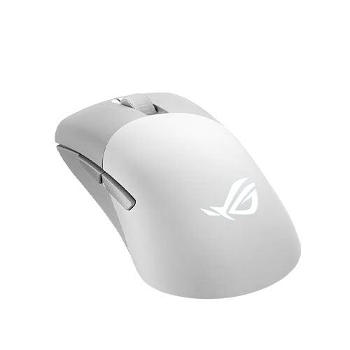 Asus ROG Keris AimPoint Wired/Wireless/Bluetooth Optical Gaming Mouse, 36000 DPI, Swappable Switches, RGB, Mouse Grip Tape, White - X-Case.co.uk Ltd
