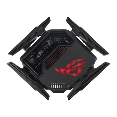 Asus ROG Rapture GT-BE98 BE25000 Quad-Band Wi-Fi 7 Gaming Router, 2x 10G Ports, 2.5G WAN, Game Acceleration, AiMesh, RGB Lighting - X-Case
