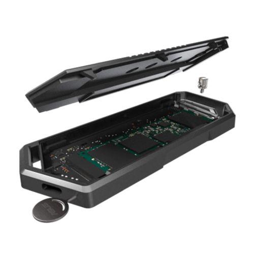 Asus ROG STRIX ARION LITE M.2 NVMe SSD Caddy, USB 3.2 Gen2 Type-C, Aluminium, Thermal Pads, RGB Lighting - X-Case.co.uk Ltd