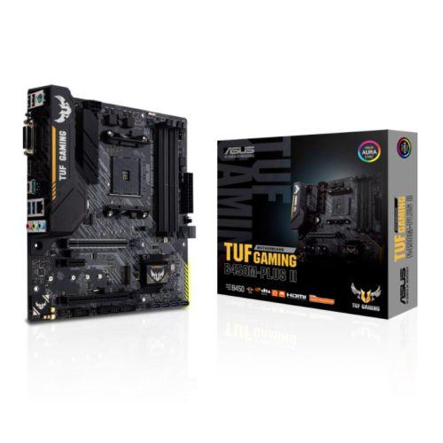 Asus TUF GAMING B450M-PLUS II, AMD B450, AM4, Micro ATX, 4 DDR4, XFire, DVI, HDMI, RGB Lighting, M.2 - X-Case.co.uk Ltd