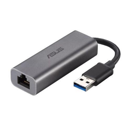 Asus (USB-C2500) USB-A 3.2 Gen1 to 2.5-Gigabit Base-T Ethernet Adapter, Braided Cable, Aluminium Casing - X-Case.co.uk Ltd