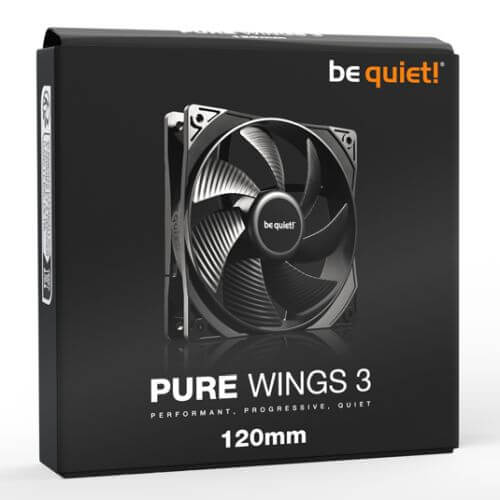 Be Quiet! BL104 Pure Wings 3 12cm Case Fan, Rifle Bearing, Black, 1600 RPM, Ultra Quiet - X-Case.co.uk Ltd