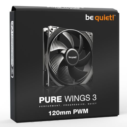Be Quiet! BL105 Pure Wings 3 12cm PWM Case Fan, Rifle Bearing, Black, 1600 RPM, Ultra Quiet - X-Case.co.uk Ltd