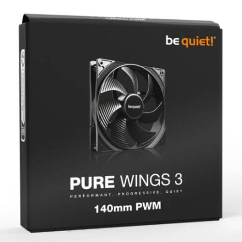 Be Quiet! BL108 Pure Wings 3 PWM 14cm Case Fan, Rifle Bearing, Black, 1200 RPM, Ultra Quiet - X-Case.co.uk Ltd