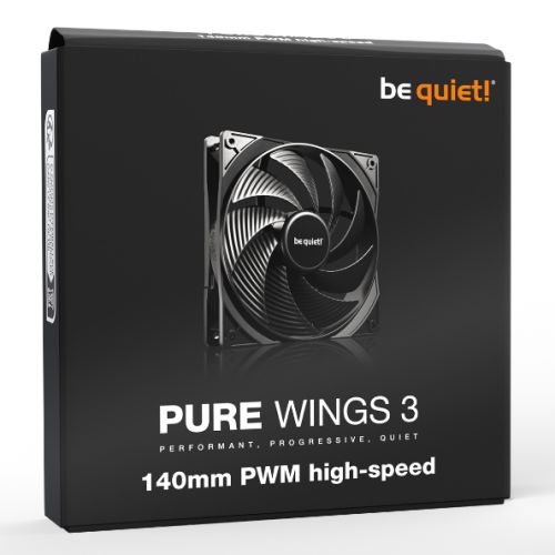 Be Quiet! BL109 Pure Wings 3 PWM High Speed 14cm Case Fan, Rifle Bearing, Black, 1800 RPM, Ultra Quiet - X-Case.co.uk Ltd