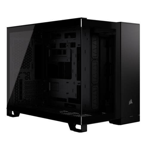 Corsair 2500X Airflow Dual Chamber Gaming Case w/ Glass Side & Front, Micro ATX, No Fans Inc., Mesh Panels, USB-C, Black - X-Case