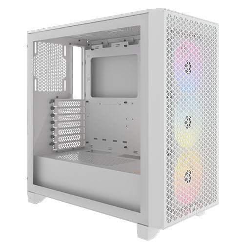 Corsair 3000D RGB Airflow Gaming Case w/ Glass Window, ATX, 3x AR120 RGB Fans, GPU Cooling, 3-Slot GPU Support, High-Airflow Front, White - X-Case.co.uk Ltd