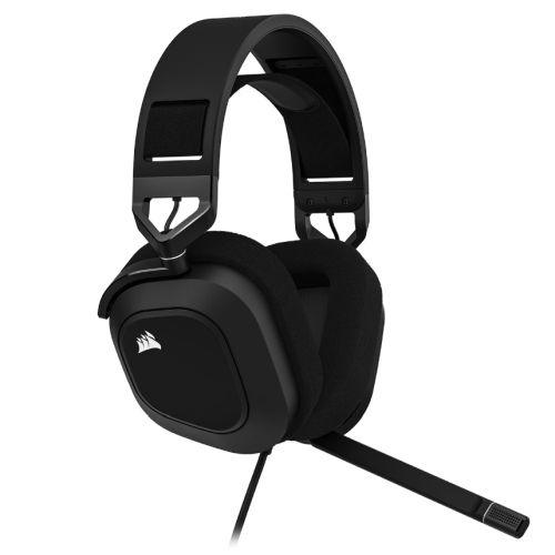 Corsair HS80 RGB Wired Gaming Headset, USB, 7.1 Surround, Flip-To-Mute Mic, Broadcast-Grade Mic, RGB Logo, Carbon - X-Case.co.uk Ltd