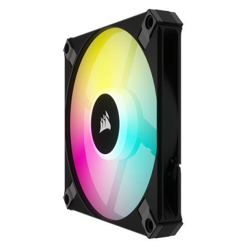 Corsair iCUE AF120 RGB SLIM 12cm PWM Case Fans x2, 8 ARGB LEDs, FDM Bearing, 600-2000 RPM, RGB Controller Included, Black, 2 Pack - X-Case.co.uk Ltd