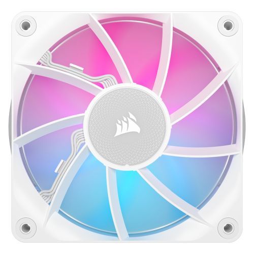Corsair iCUE LINK RX120 RGB 12cm PWM Case Fans x3, 8 ARGB LEDs, Magnetic Dome Bearing, 2100 RPM, iCUE LINK Hub Included, White - X-Case