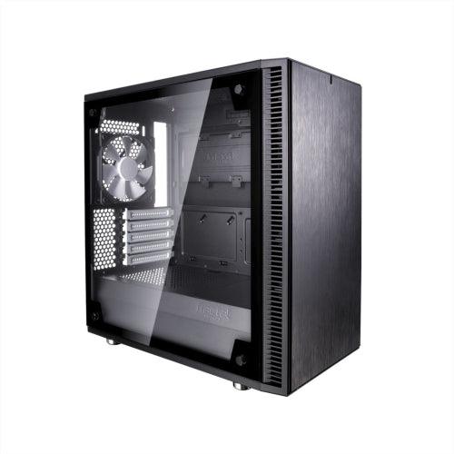 Fractal Design Define Mini C (Black TG) Quiet Compact Gaming Case w/ Glass Window, Micro ATX, 2 Fans, ModuVent Technology, PSU Shroud, Optional Top Filter - X-Case.co.uk Ltd