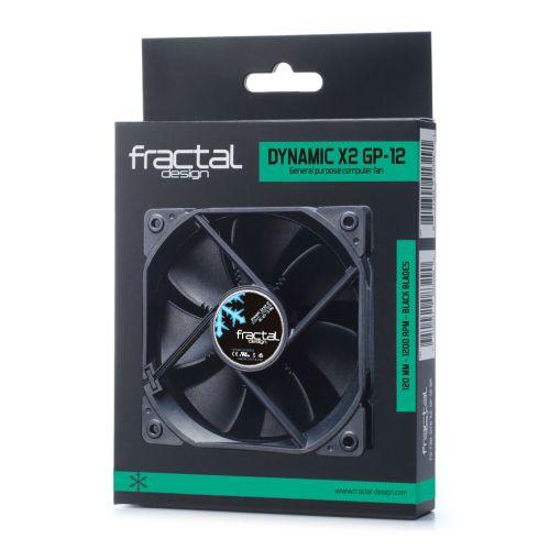 Fractal Design Dynamic X2 GP-12 12cm Case Fan, Long Life Sleeve Bearing, Counter-balanced Magnet, 1200 RPM, Black - X-Case.co.uk Ltd