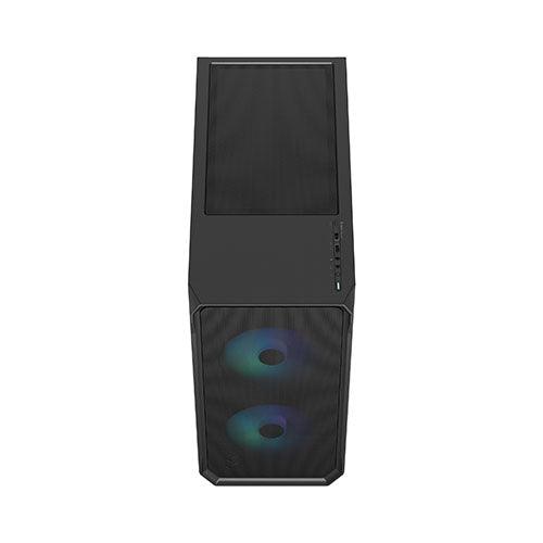 Fractal Design Focus 2 RGB (Black TG) Gaming Case w/ Clear Glass Window, ATX, 2 RGB Fans, RGB controller, Mesh Front, Innovative Shroud System - X-Case.co.uk Ltd