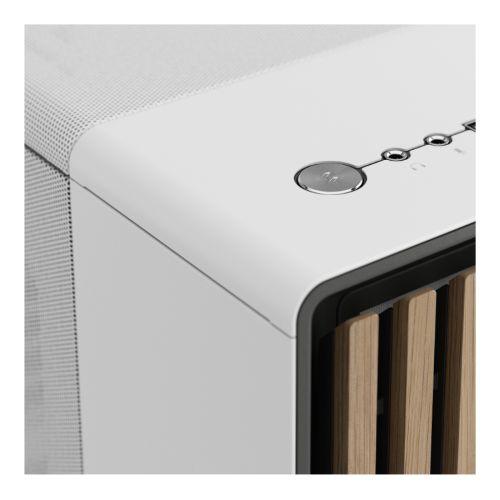 Fractal Design North Chalk White (White Solid) Case, ATX, Fine Mesh Side, 2 Fans, USB-C, Oak Front - X-Case.co.uk Ltd