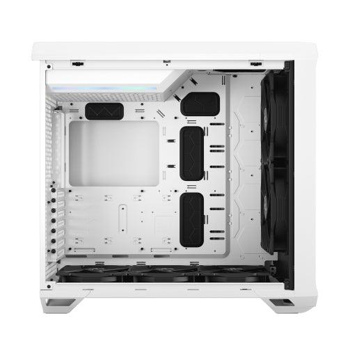 Fractal Design Torrent (White Clear TG) Gaming Case w/ Clear Glass Windows, E-ATX, 5 Fans, Fan Hub, RGB Strip on PSU Shroud, Front Grille, USB-C - X-Case.co.uk Ltd