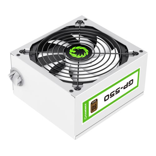 GameMax 550W GP550 White PSU, Fully Wired, 80+ Bronze, Power Lead Not Included - X-Case