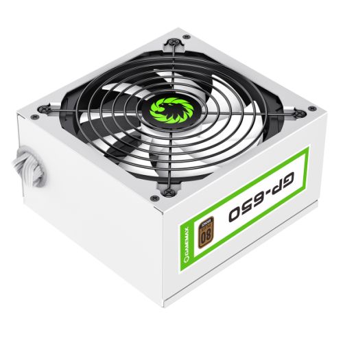 GameMax 650W GP550 White PSU, Fully Wired, 80+ Bronze, Power Lead Not Included - X-Case