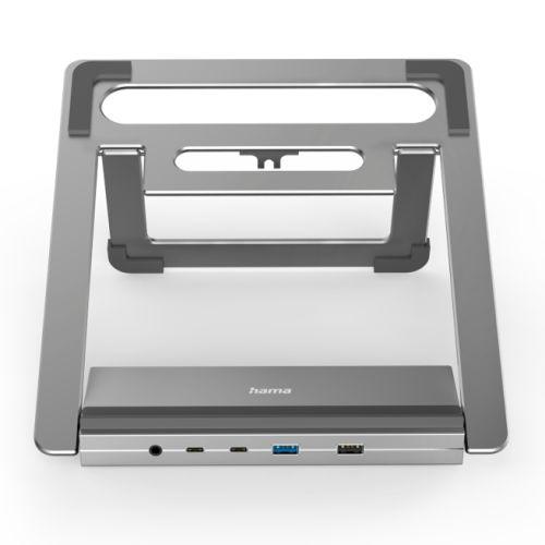 Hama Connect2Office USB-C 12-in-1 Docking Station & Laptop Stand - USB-C (PD Power), 2x USB-C, 4x USB-A, 2x HDMI, DisplayPort, RJ45, 3.5mm Jack - X-Case.co.uk Ltd