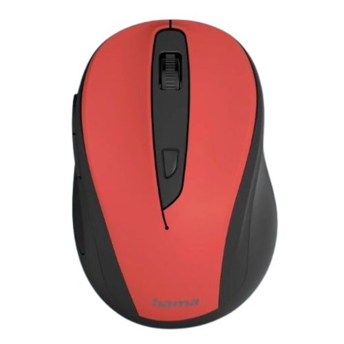 Hama MC-400 V2 Compact Wireless Optical Mouse, 6 Buttons, 800-1600 DPI, Black/Red - X-Case.co.uk Ltd