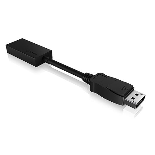 Icy Box DisplayPort 1.2 Male to HDMI Female Converter Cable, 16.5cm, Black - X-Case.co.uk Ltd