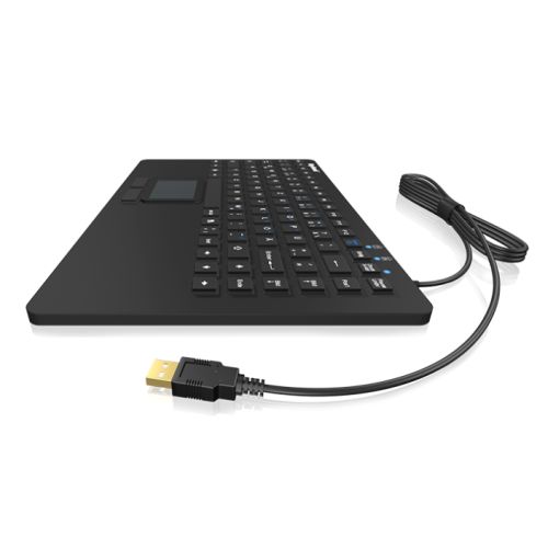 Icy Box Keysonic (KSK-5230IN) Industrial Mini USB Keyboard w/ Touchpad, IP68 Waterproof & Dustproof, Black - X-Case.co.uk Ltd
