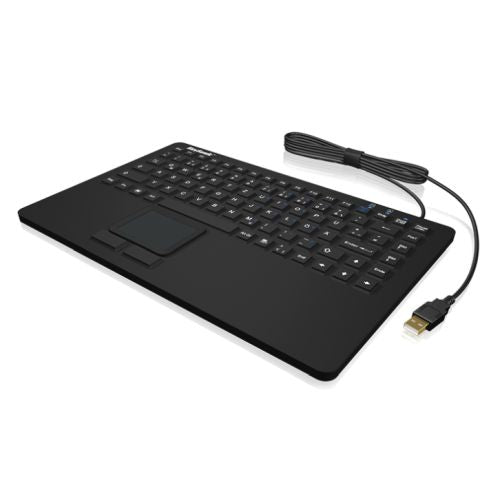 Icy Box Keysonic (KSK-5230IN) Industrial Mini USB Keyboard w/ Touchpad, IP68 Waterproof & Dustproof, Black - X-Case.co.uk Ltd